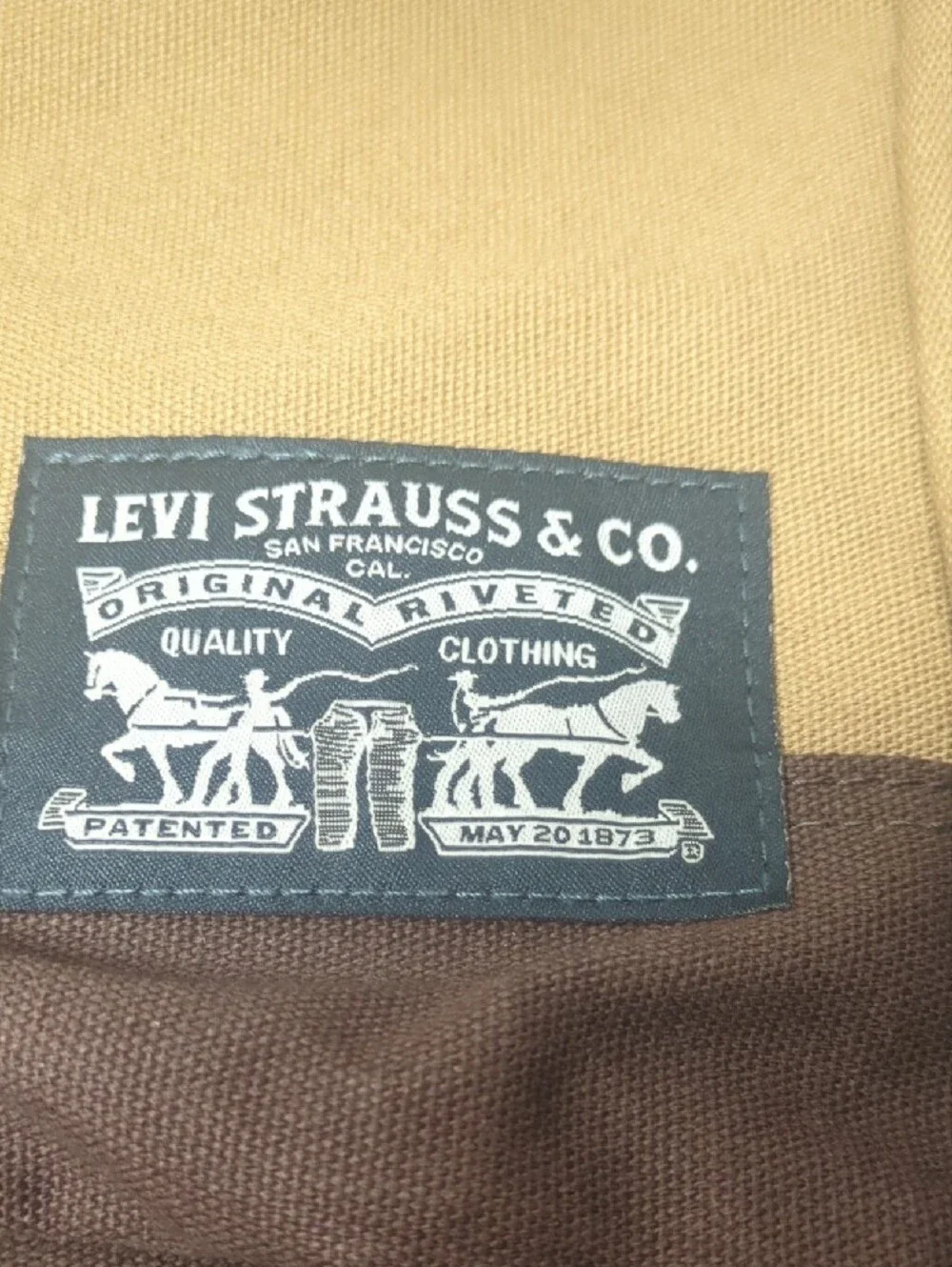 Levi's Two-Tone Tan and Dark Brown Canvas Lap Top Messenger Bag Sutherland II